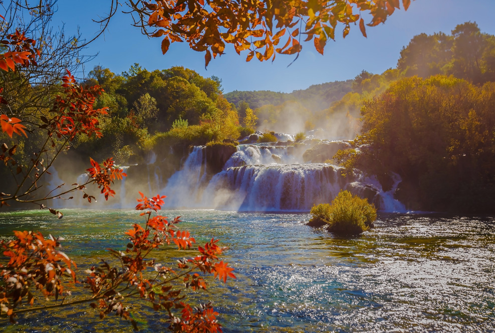 Krka Waterfalls in Autumn